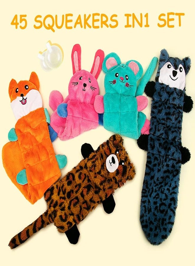 AWOOF No Stuffing Dog Toy 5 Pack,Crinkle Squeaky Dogs Teething Chew Toys Set for Small Medium Large Breed Puppies Aggressive Chewers,Durable Birthday Interactive Plaything Dogs Doggies Toys Bulk - Image 2