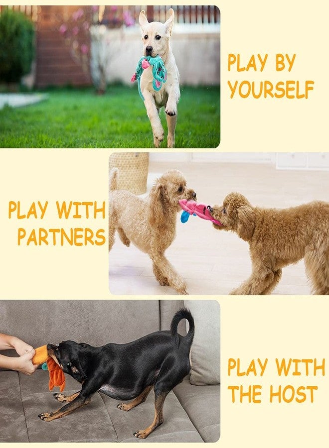 AWOOF No Stuffing Dog Toy 5 Pack,Crinkle Squeaky Dogs Teething Chew Toys Set for Small Medium Large Breed Puppies Aggressive Chewers,Durable Birthday Interactive Plaything Dogs Doggies Toys Bulk - Image 3