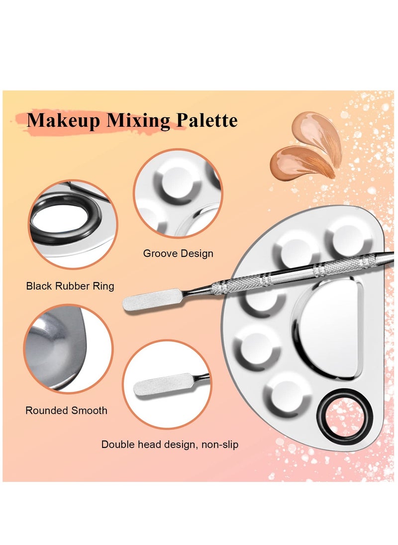 Makeup Palette, Stainless Steel Makeup Palette Squeegee Tool, Artist Tool with Squeegee
