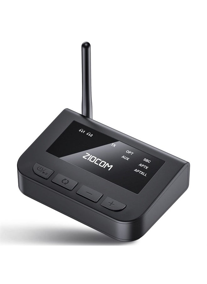 ZIOCOM - Bluetooth Transmitter for TV, Bluetooth 5.0 Audio Transmitter, 30M Long Range, aptX Low Latency, Dual Connection, Wireless Audio Adapter for TV, PC, CD Player - Image 1