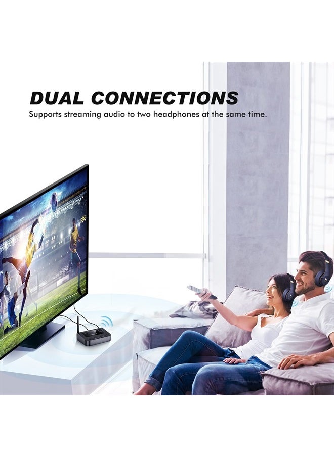 ZIOCOM - Bluetooth Transmitter for TV, Bluetooth 5.0 Audio Transmitter, 30M Long Range, aptX Low Latency, Dual Connection, Wireless Audio Adapter for TV, PC, CD Player - Image 1