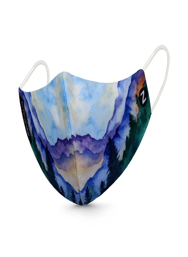 zebaya Digital Printed Fashion Mask for Ladies. Washable & Reusable Cotton Viscose Fabric. 3 Layer of Protection. (Pack of 5 Nos) - Image 4