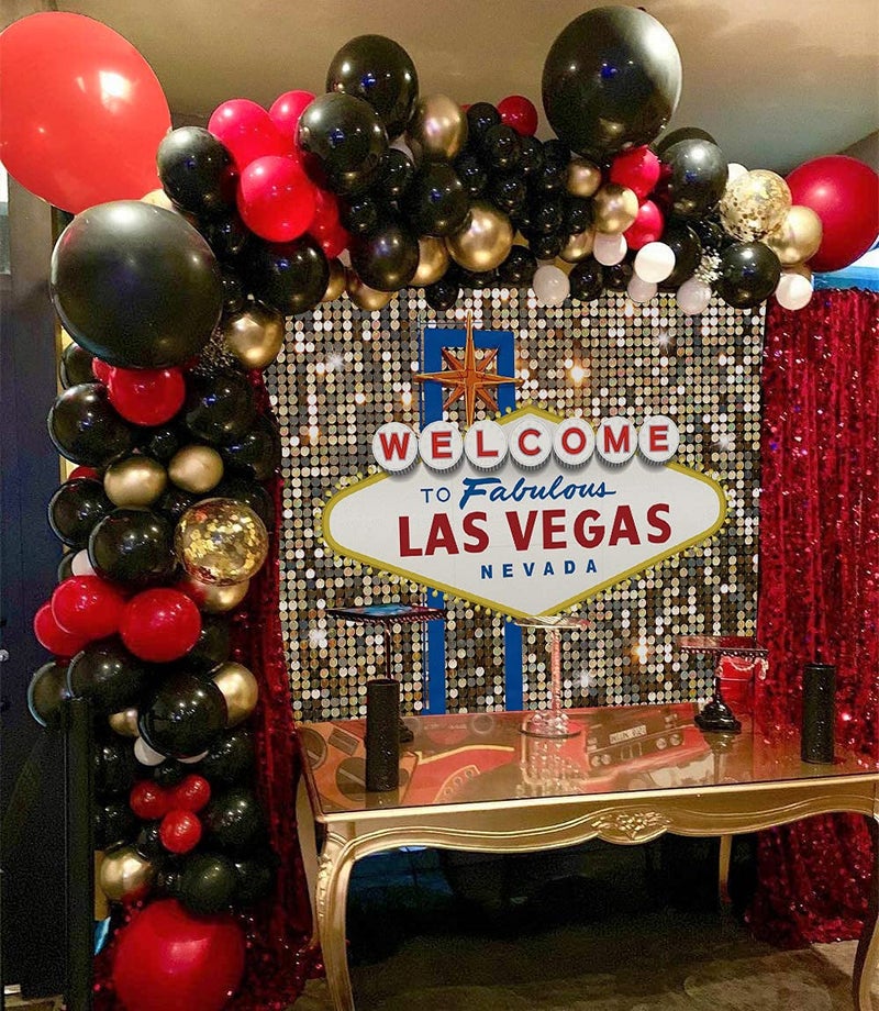 Cenven Welcome to Las Vegas Backdrop Fabulous Casino Night Poker Party Movie Themed Photography Background Prom Costume Dressup Birthday Party Supplies 8x6FT - Image 4