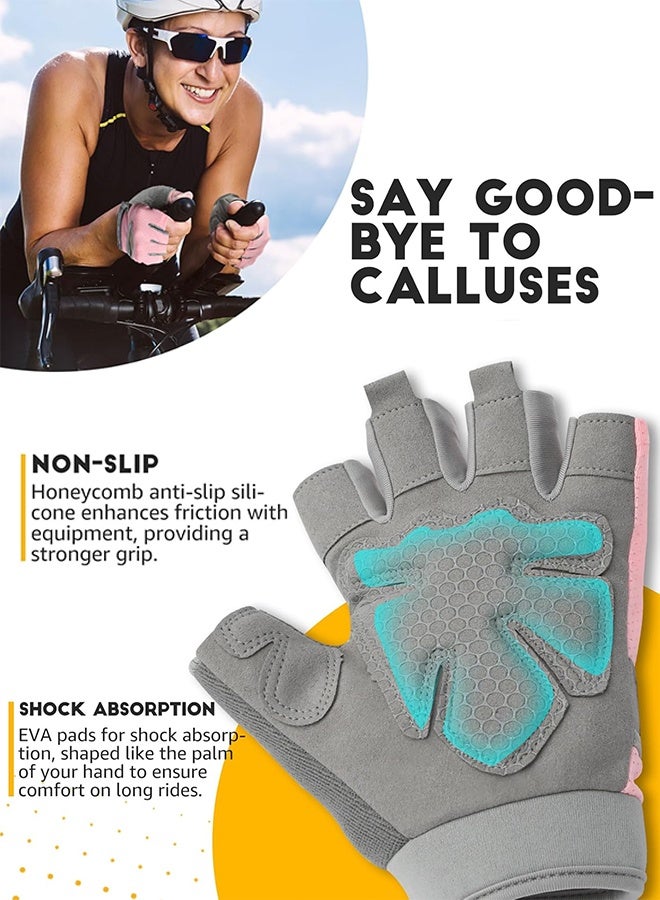 أولايكس قفازات تمارين رياضية للرجال والنساء، قفازات تمارين رياضية جيدة التهوية، قفازات ركوب الدراجات مع بطانة سيليكون كاملة لراحة اليد، مناسبة للتدريب في صالة الألعاب الرياضية والتنس ورفع الأثقال. - Image 5