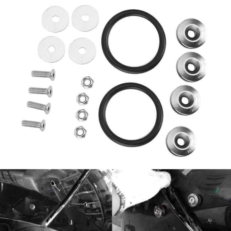 Colorful Quick Release Fasteners Titanium Color Aviation Aluminum Alloy Rubber Rings Kit - Anodized Surface Treatment Car Bumper Fasteners for Front Rear Bumpers Trunk Mud Guard Engine Bay - Image 4