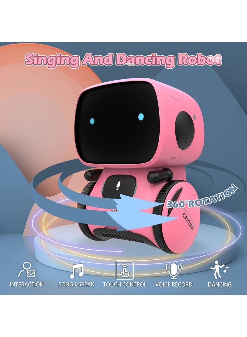 Pink English Boys And Girls Robot, Talking Toy, Smart Buddy And Teacher, With Voice Control And Touch Sensor, Can Sing, Dance, Repeat, Gift Toy For Kids Ages 3 And Up - Image 2