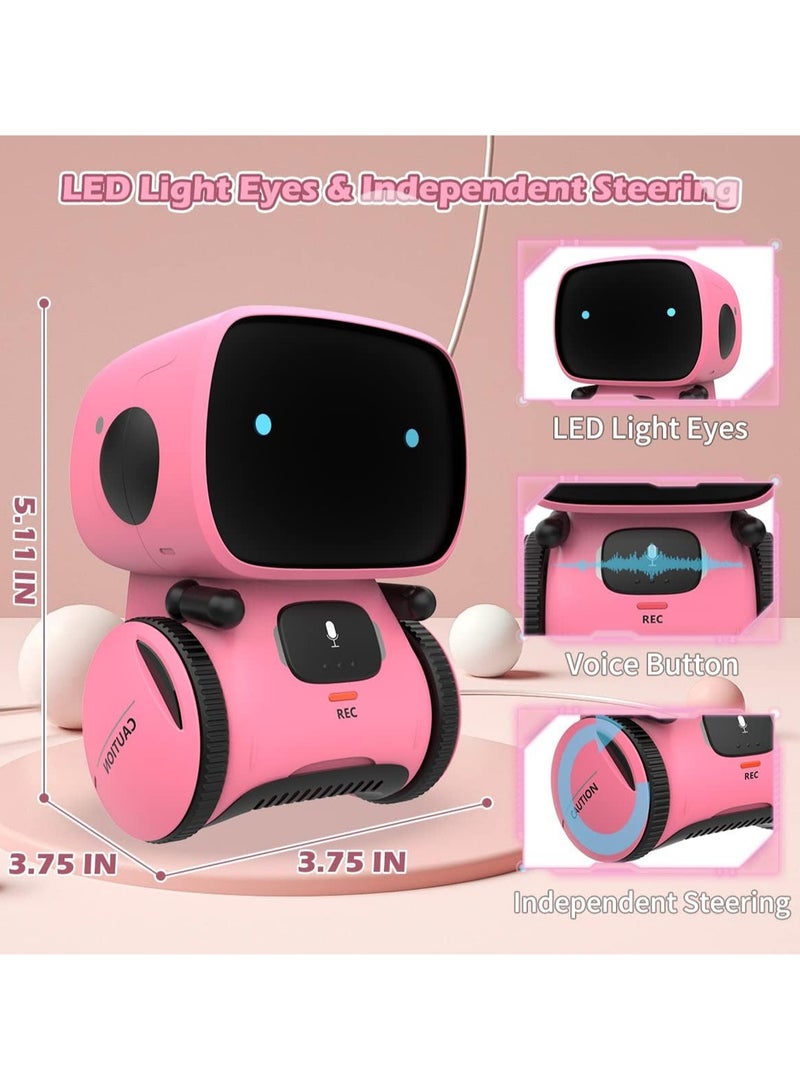 Pink English Boys And Girls Robot, Talking Toy, Smart Buddy And Teacher, With Voice Control And Touch Sensor, Can Sing, Dance, Repeat, Gift Toy For Kids Ages 3 And Up - Image 3
