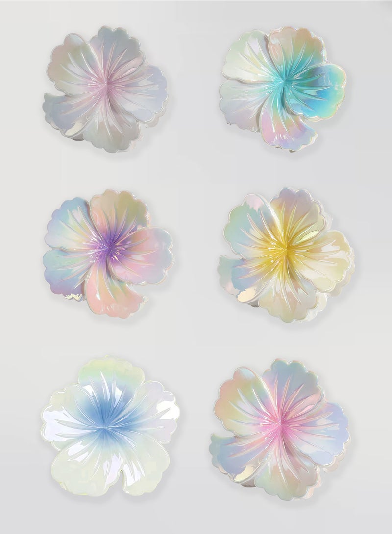 Lelet 6 Pack Neon Flower Hair Clips for Women & Girls, Large Flower Claw Clips for Thick & Thin Hair, Strong Hold Non-slip, Cute Beach & Holiday Hair Accessories - Image 1