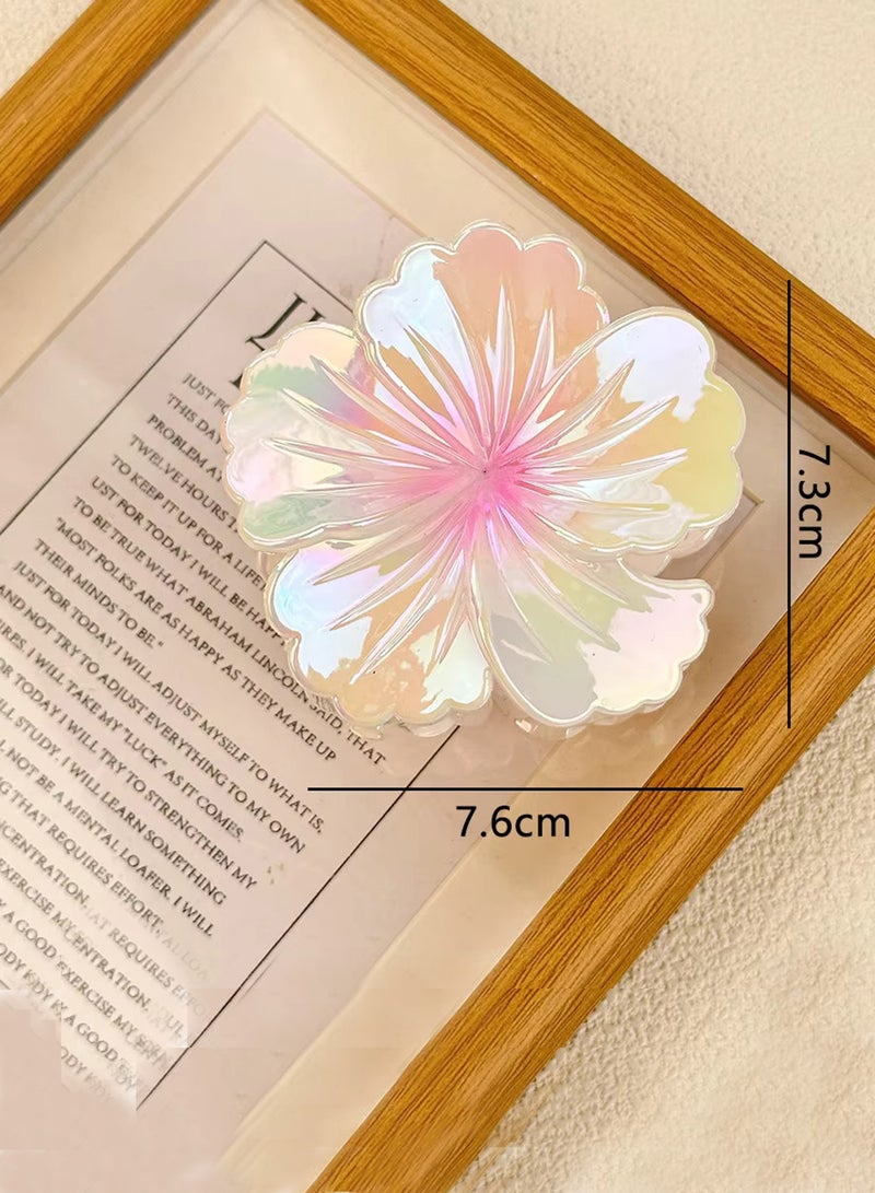 Lelet 6 Pack Neon Flower Hair Clips for Women & Girls, Large Flower Claw Clips for Thick & Thin Hair, Strong Hold Non-slip, Cute Beach & Holiday Hair Accessories - Image 5