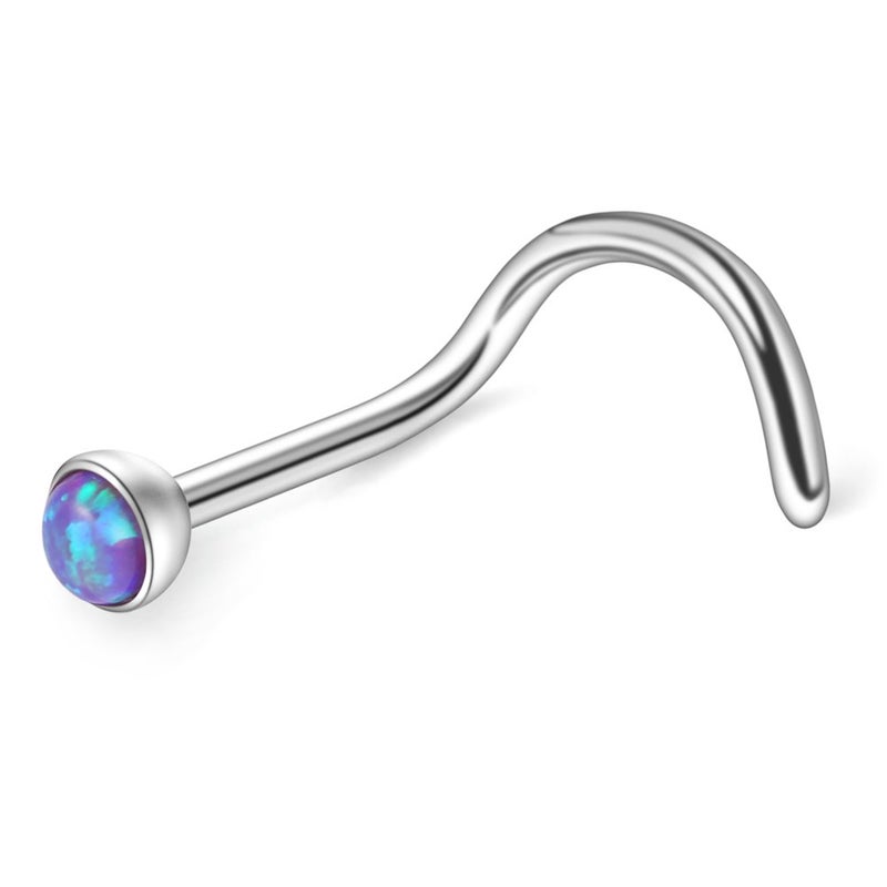 Ruifan 4PCS 18G 316L Surgical Steel 2.5mm Jeweled Mix Color Opal Nose Screw Studs Rings Pin Piercing Jewelry - Image 3