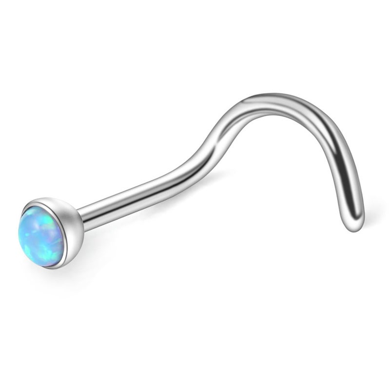 Ruifan 4PCS 18G 316L Surgical Steel 2.5mm Jeweled Mix Color Opal Nose Screw Studs Rings Pin Piercing Jewelry - Image 2