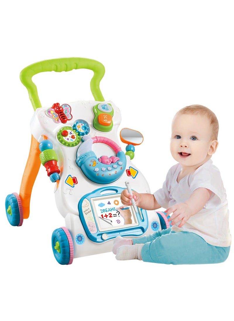 HUNGER 2 In 1 First Steps Baby Walkers Sounds Music and Lights Fun Push Along Walker  - Image 1
