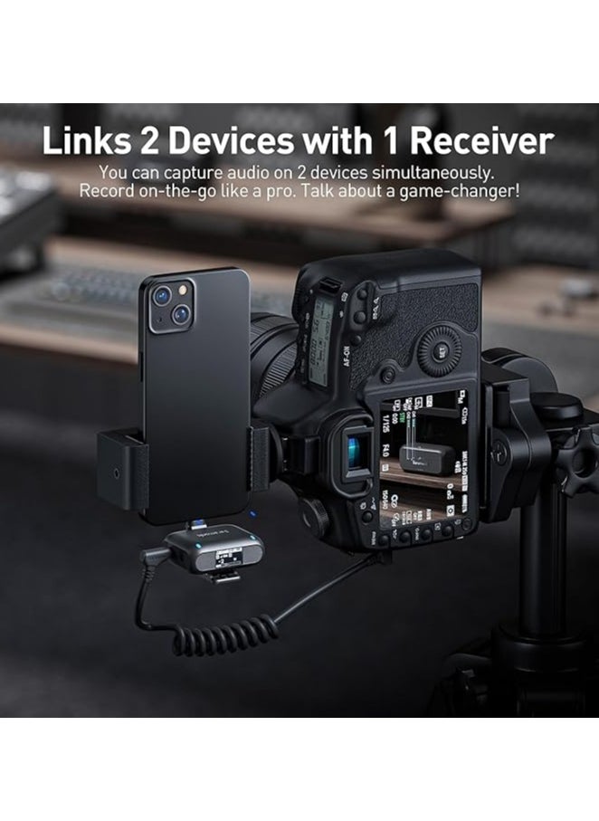 Saramonic Saramonic BLINK500B2+ Wireless Lavalier Microphone for iPhone Android Type-C Smartphone Camera, 492ft Range, 20h Battery Life, Clip on Wireless Lapel Mic for Live Streaming Video Conference Recording  - Image 3