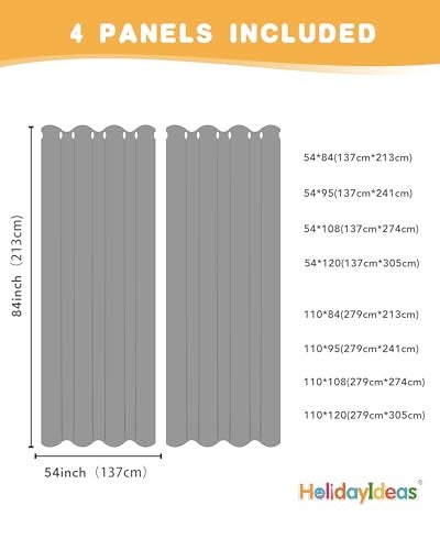HolidayIdeas Extra Wide Outdoor Curtains for Patio Waterproof, 4 Panels - 110 x 84 Inch - Privacy & Light Filtering Curtains Cream Grommet Outside Curtains for Porch, Gazebo, Pergola, Backyard - Image 5