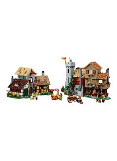 LEGO 10332 أيقونات ساحة المدينة العصور الوسطى، مجموعة بناء لعشاق التاريخ، نموذج قرية فيلسا، ديكور مكتب منزلي، فكرة هدية إبداعية، مجموعة كلاسيكية تم إعادة تخيلها، تشمل 8 شخصيات صغيرة (3304 قطع)  - Image 4
