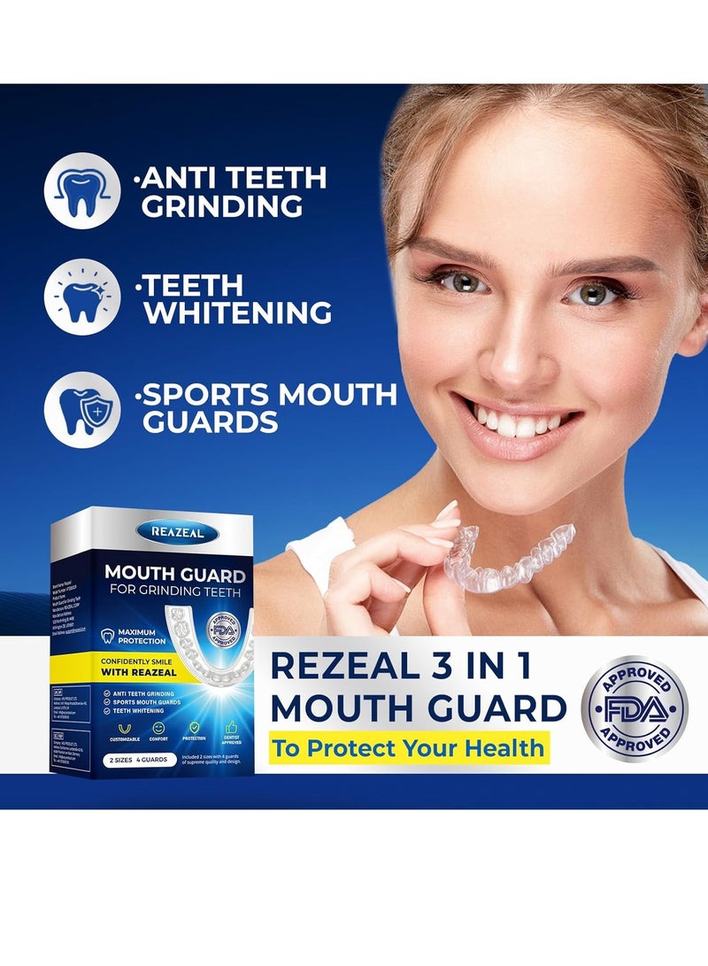 Reazeal Mouth Guard for Grinding Teeth at Night: Dental Guard for Sleeping at Night - Nighttime Protection for Teeth (4 Pack) - Image 4
