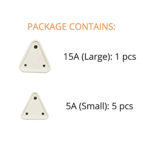 KitschKitsch® Baby Infant Child Proofing Safety Plug and Socket Cover Made in India 5A and 15A (White) (Pack of 6) - Image 2
