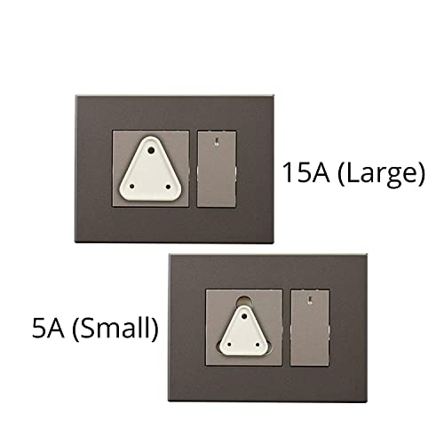 KitschKitsch® Baby Infant Child Proofing Safety Plug and Socket Cover Made in India 5A and 15A (White) (Pack of 6) - Image 3