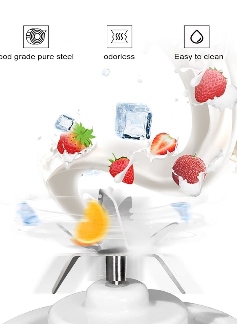 KASTWAVE Portable Blender, Personal Size with 3000 mAh Rechargeable 6 Blades Fruit Veggie Juicer, for Shakes and Smoothies Mini Blend Portable Blender Cup Student for Home Travel Sports Kitchen (White) - Image 5
