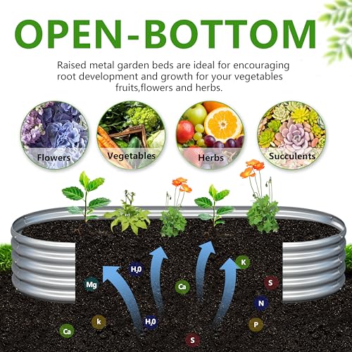 Easllre 2PCS 8x2x1ft Galvanized Metal Raised Garden Bed Kit,Outdoor Planter Box Vegetables,Flowers,Herbs Durable Rust-Resistant Patio Gardening Beds - Image 3