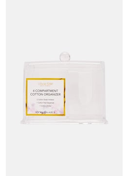 Olivia Rose 4 Compartment Cotton Organizer, Transparent  - Image 1