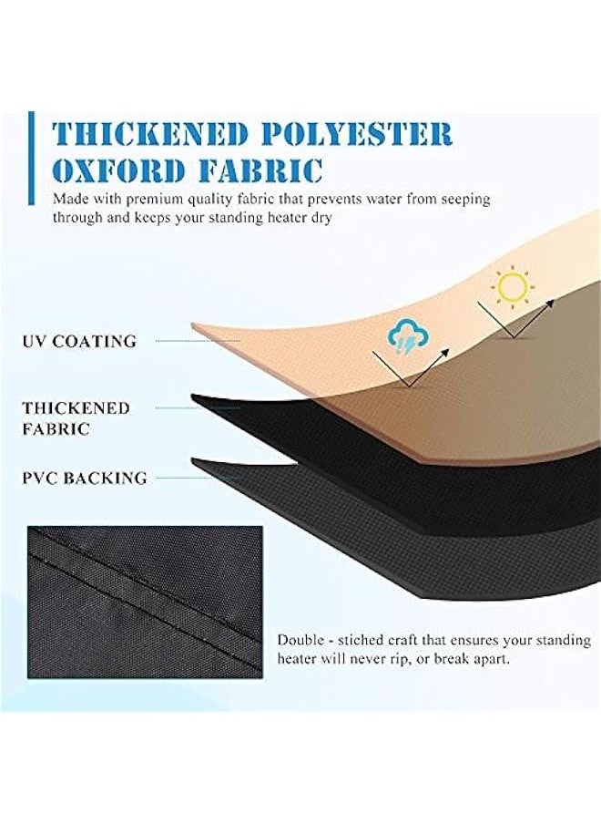 Generic Patio Heater Covers,Round Patio Heater Cover Outdoor Stand Up Heater Cover Waterproof With Zipper,87 x 34 x 19 Inch,Black  - Image 5