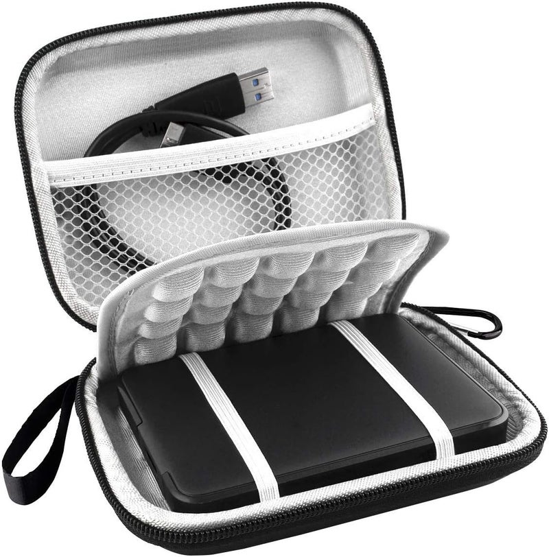 Lacdo Hard Drive Carrying Case for Western Digital WD Elements/WD My Passport/WD My Passport Ultra Portable External Hard Drive HDD 1TB 2TB 4TB 5TB USB 3.0 Protective Storage Travel Bag, Black - Image 1