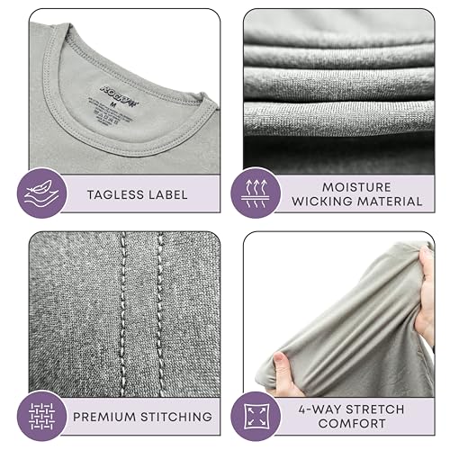 Rocky Thermal Underwear Kids Girls Thermal Underwear Set Toddler Long Johns kid Thermals Kid Base Layer kids thermals top bottom set Winter Clothes Shirt Pants Ski/Extreme Cold (Heather Grey, XS) - Image 3