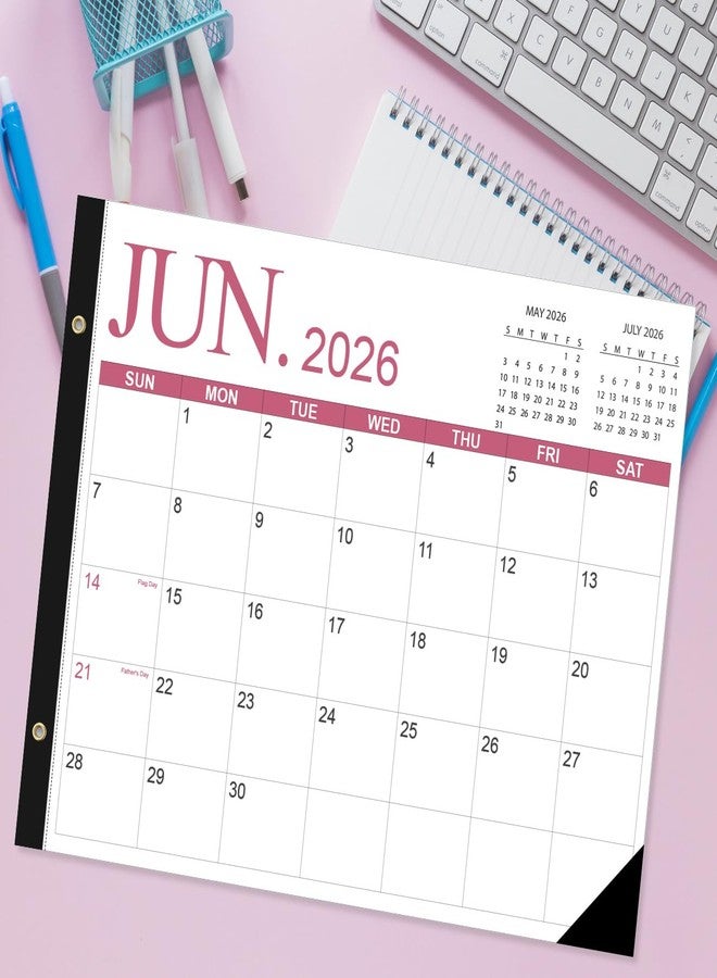تقويم مكتبي 2026-2027 - تقويم مكتبي كبير جدًا بحجم 22 × 15 بوصة، من أبريل 2026 إلى يونيو 2027، مع علامات للعطلات، ورق فاخر للتنظيم، أربعة ألوان - Image 4