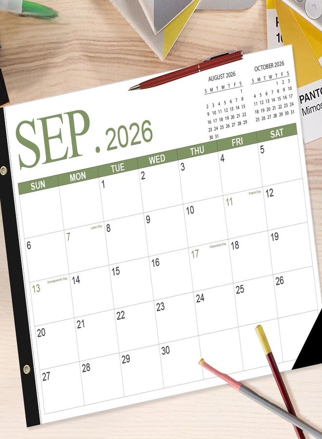 تقويم مكتبي 2026-2027 - تقويم مكتبي كبير جدًا بحجم 22 × 15 بوصة، من أبريل 2026 إلى يونيو 2027، مع علامات للعطلات، ورق فاخر للتنظيم، أربعة ألوان - Image 5