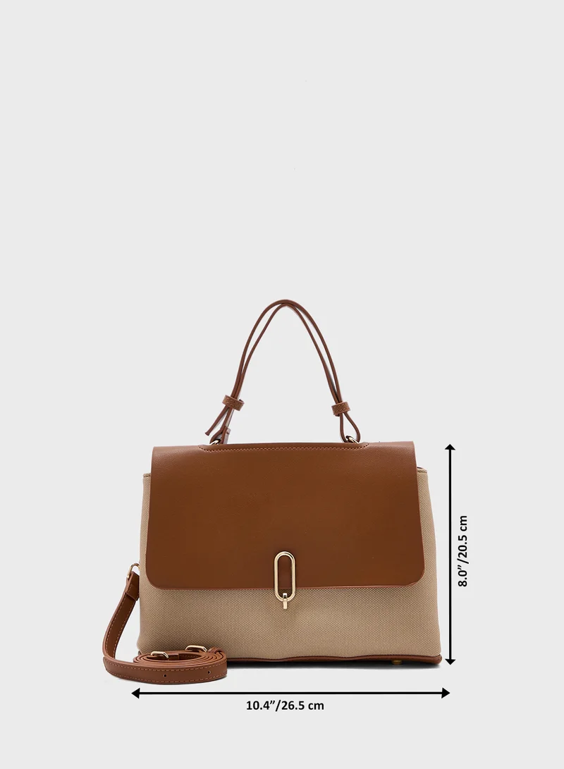 ELLA Metal Trim Detail Satchel Bag