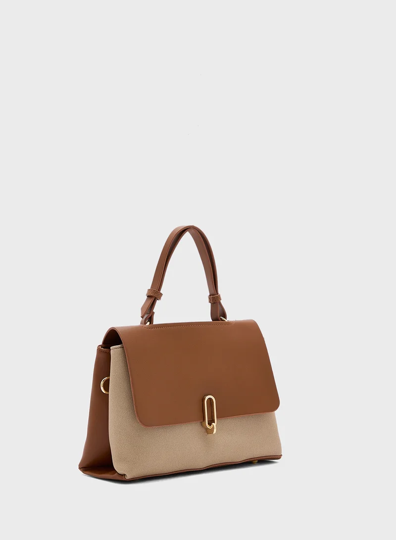 ELLA Metal Trim Detail Satchel Bag