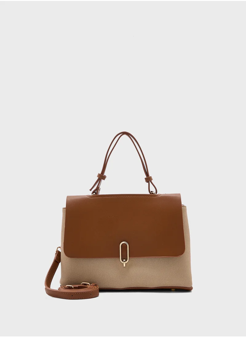 ايلا Metal Trim Detail Satchel Bag