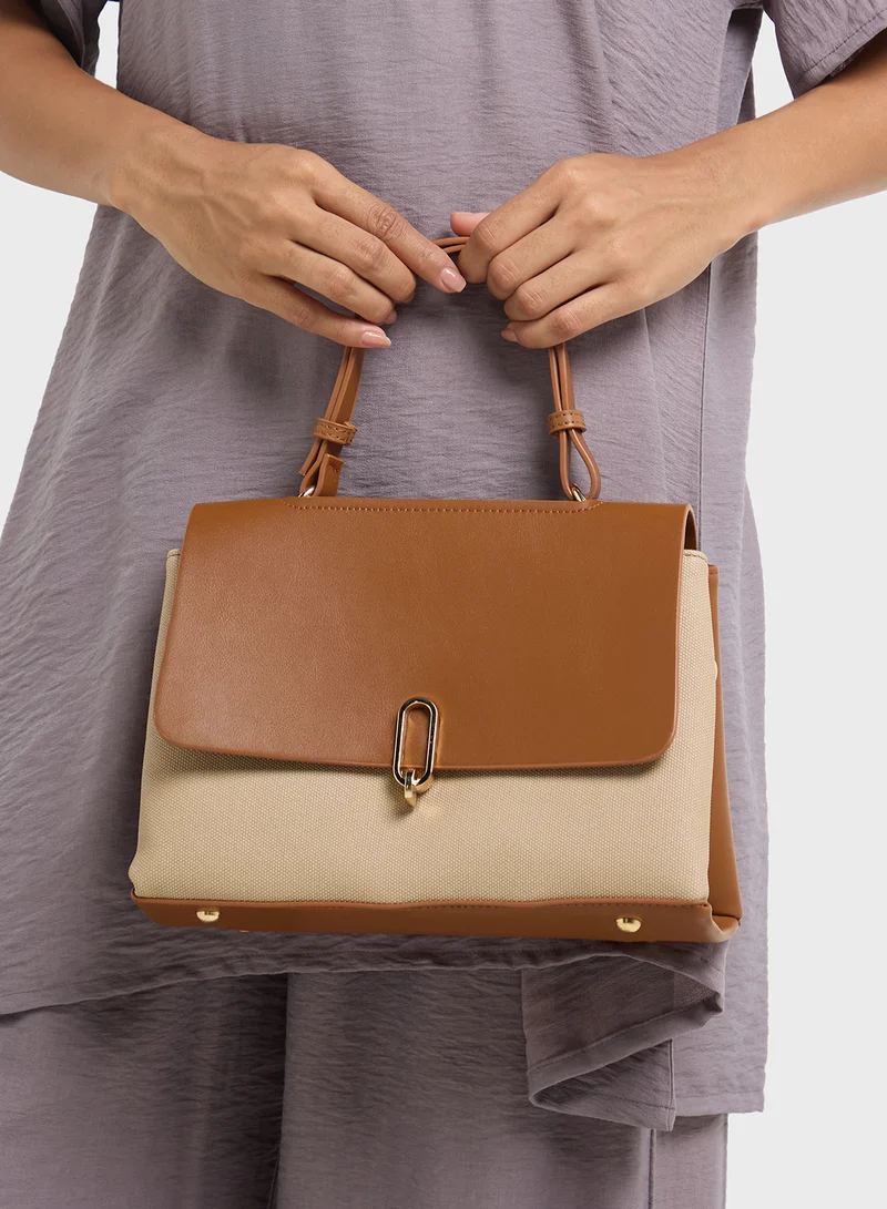 ELLA Metal Trim Detail Satchel Bag