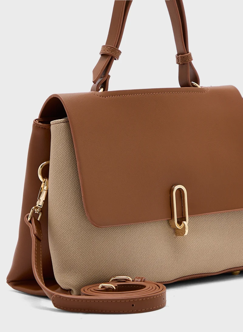 ELLA Metal Trim Detail Satchel Bag