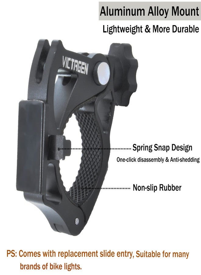 victagen Replacement Bike Mount for Bike Light, Bike Lights Aluminum Mount, Universal Bike Headlight Bracket, Bicycle Light Holder, Easy to Install Without Tools, for 22-33 Handlebar (1 Pack) - Image 3
