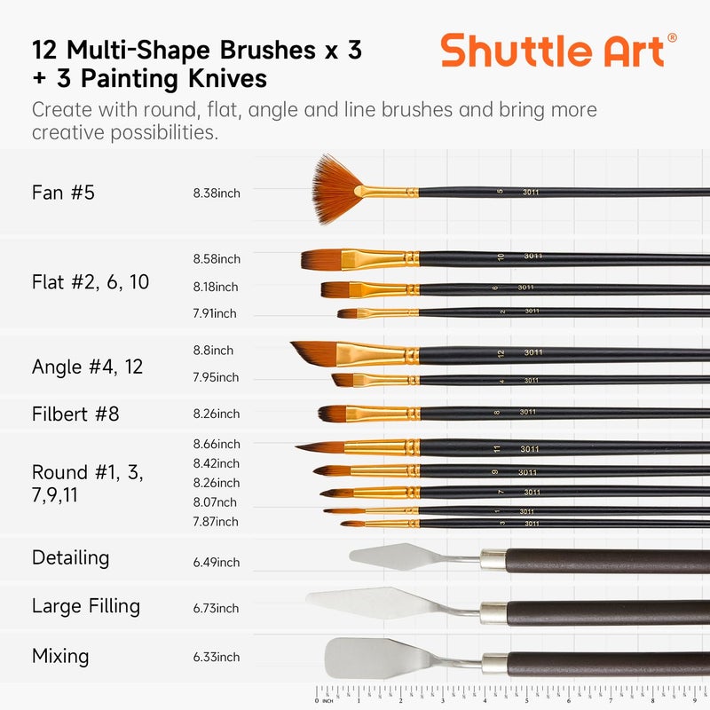 Shuttle Art 168 Pcs Artist Painting Kit, Deluxe Art Kit with Paint, Wooden Easel, Canvases, Paper Pads, Brushes and Other Art Supplies for Adults, Kids and Artists - Image 5