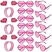 MTLEE 24 Pcs Valentines Heart Head Boppers Headbands and Heart Shape Sunglasses Valentines Party Supplies Wedding Photo Prop Hollow Rose Red - Image 4
