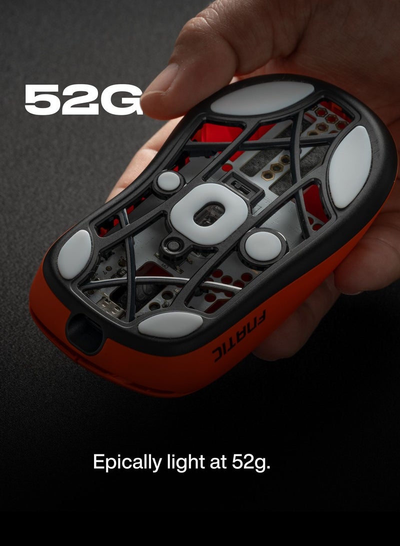 Fnatic Fnatic x Lamzu Thorn Wireless Pro Gaming Mouse 4K Special Edition, Pixart 3395 Sensor, Epically Light 52g, 80h Battery Life, Optical Switches, Windows & Mac Compatible, Orange - Image 5