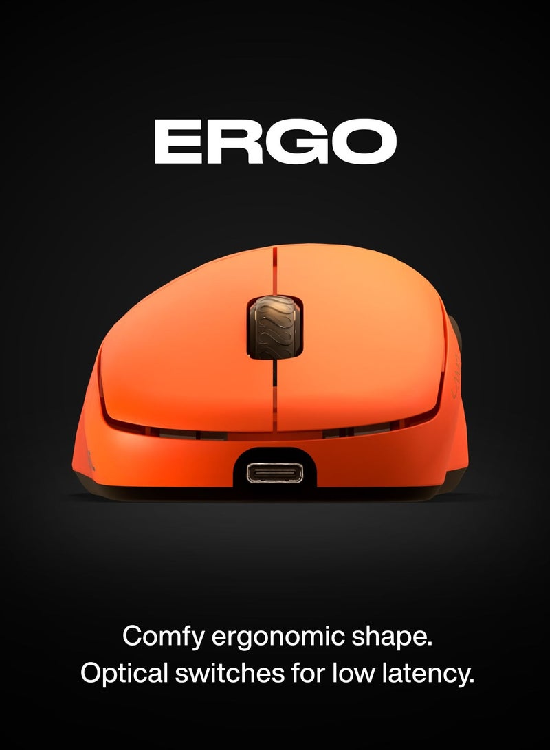 Fnatic Fnatic x Lamzu Thorn Wireless Pro Gaming Mouse 4K Special Edition, Pixart 3395 Sensor, Epically Light 52g, 80h Battery Life, Optical Switches, Windows & Mac Compatible, Orange - Image 3