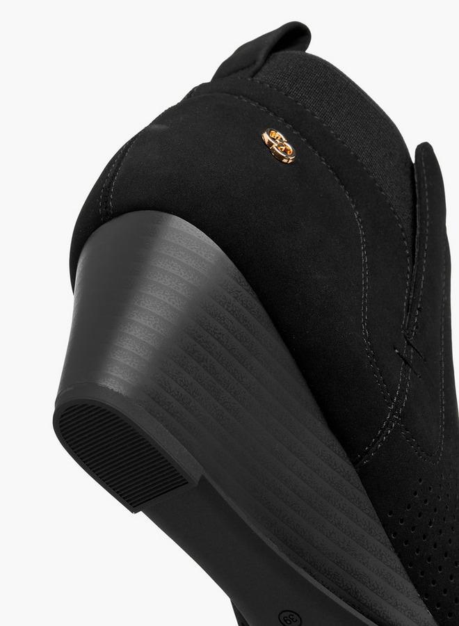 Celeste Women's Perforated Wedge Heel Ankle Boots - Image 5