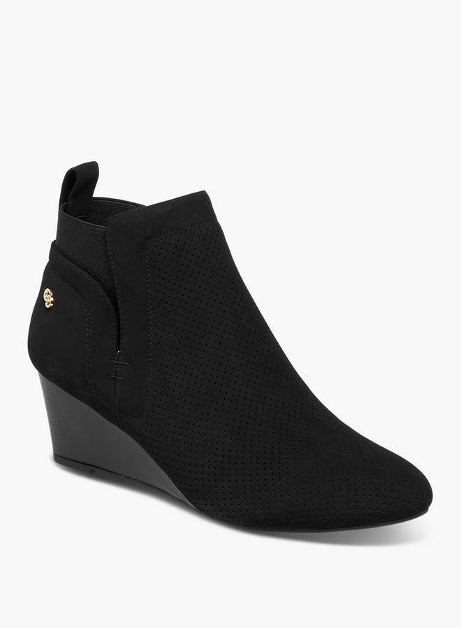 Celeste Women's Perforated Wedge Heel Ankle Boots - Image 1