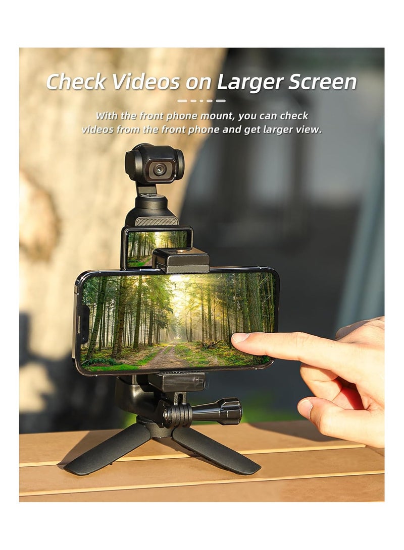 OSMO Pocket 3 Mobile Phone Mount - Tripod Adapter with 1/4’ Thread, Mobile Phone Extension Adapter Bracket Mounting Clip, Mobile Phone Bracket Stand Base for DJI Pocket 3 Accessories - Image 2