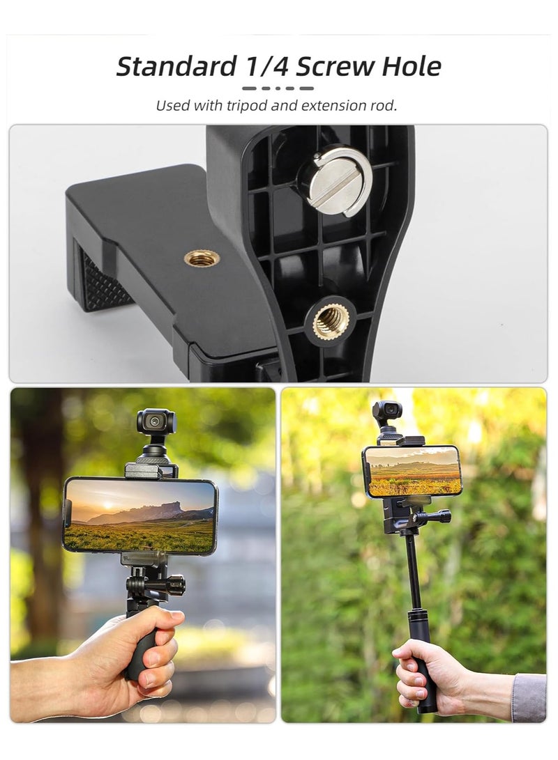 OSMO Pocket 3 Mobile Phone Mount - Tripod Adapter with 1/4’ Thread, Mobile Phone Extension Adapter Bracket Mounting Clip, Mobile Phone Bracket Stand Base for DJI Pocket 3 Accessories - Image 3