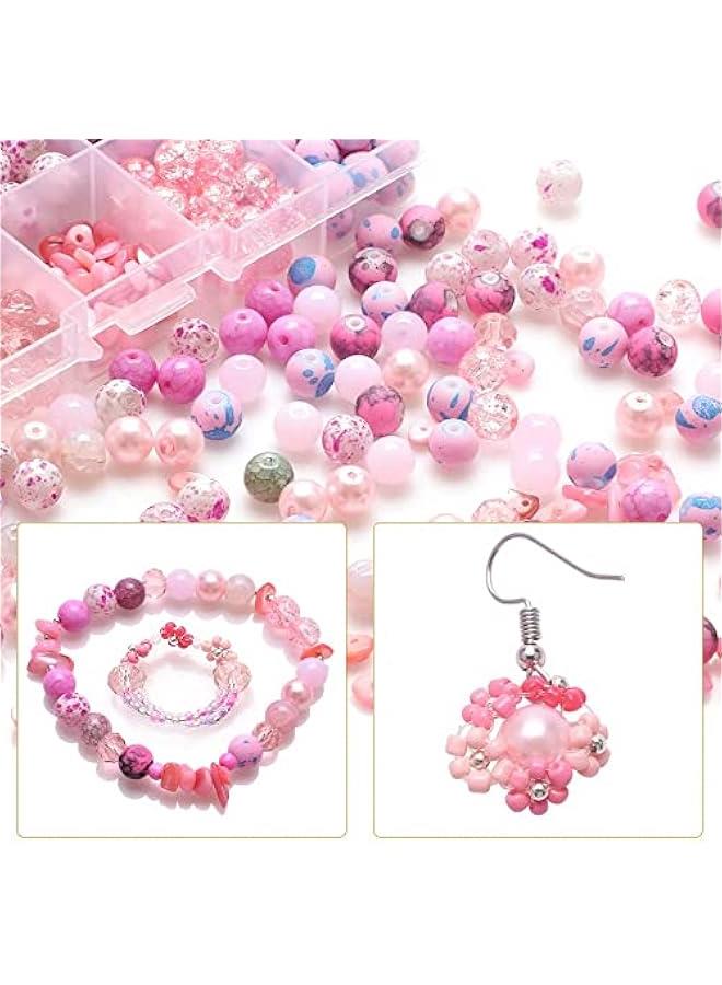 FYLX 200 of 8mm Crackle Gl Beads in 10 Styles for Bracelet Making and DIY Crafts - Image 3