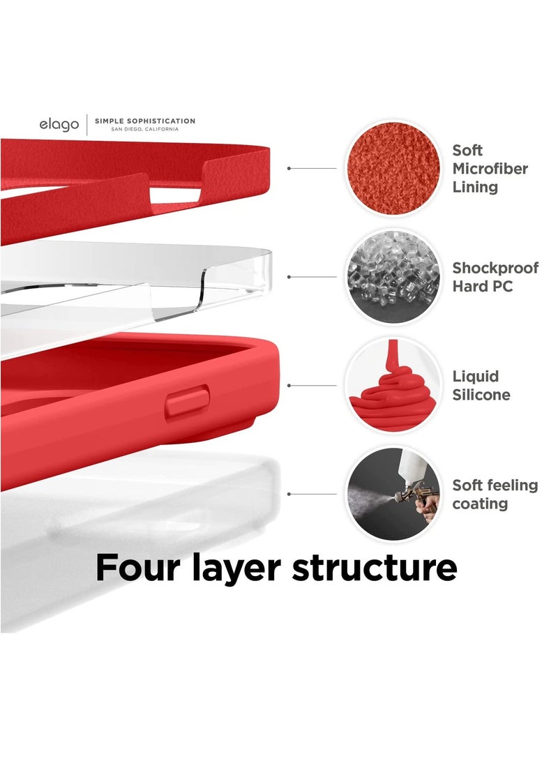 ELTRAZONE Liquid Silicone Case Compatible with iPhone 14 Pro MAX Case (6.7"), Premium Silicone, Full Protection - 4 Layer Shockproof Case, Soft Anti-Scratch Microfiber Lining (Red - Image 4