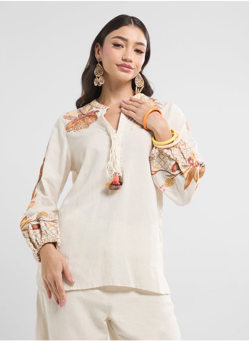 Biba Printed Kurta & Palazzo Set  - Image 3