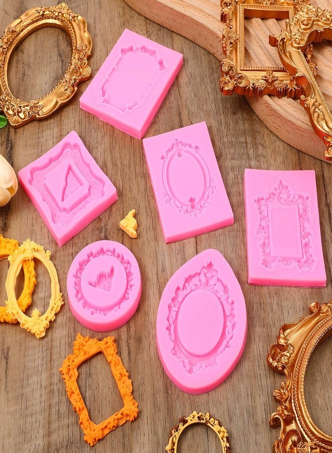 YBEATY 6 PCS Photo Frame Silicone Molds Silicone Picture Frame Molds Mini Air Dry Clay Mold Baroque Style Fondant Mold Cupcake Topper Cake Decoration for Chocolate Candy Clay Dessert Decor - Image 4