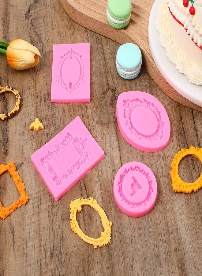 YBEATY 6 PCS Photo Frame Silicone Molds Silicone Picture Frame Molds Mini Air Dry Clay Mold Baroque Style Fondant Mold Cupcake Topper Cake Decoration for Chocolate Candy Clay Dessert Decor - Image 3