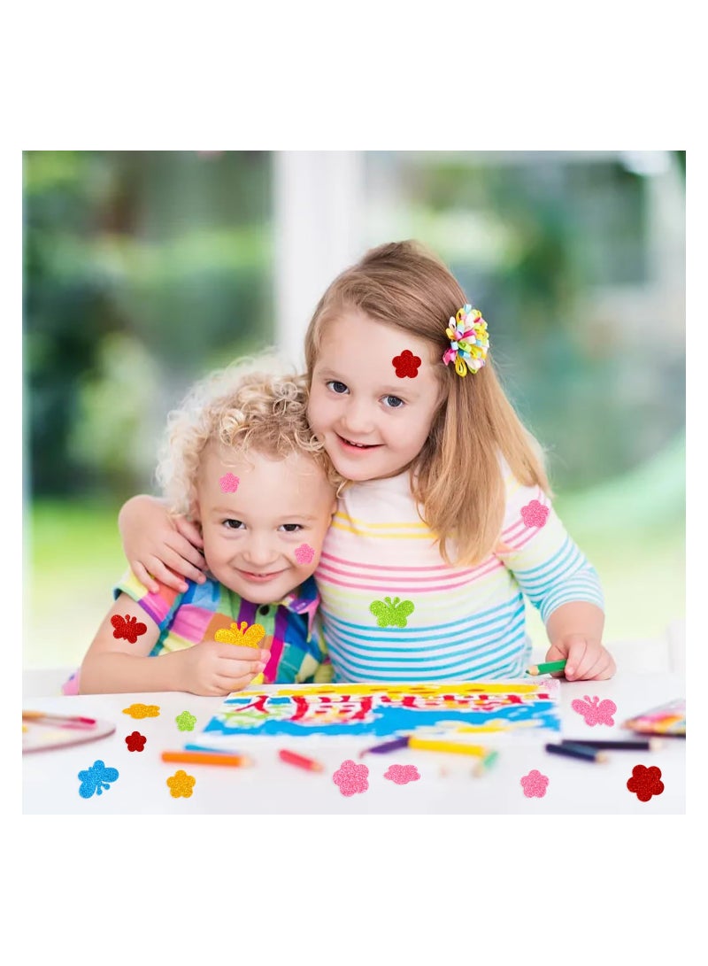 KASTWAVE Glitter Foam Flower and erfly Shapes Stickers for Kids, EVA Foam Self-Adhesive Colorful Wall Decals for DIY Scrapbooking Kid's Arts Craft Greeting Cards Home Decoration, 120Pcs - Image 4